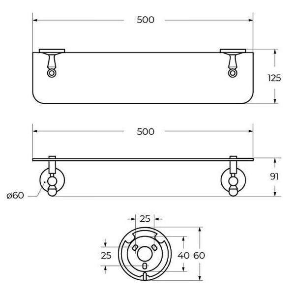 Полка стеклянная Art&Max Antic Crystal AM-E-2682CSJ-Cr