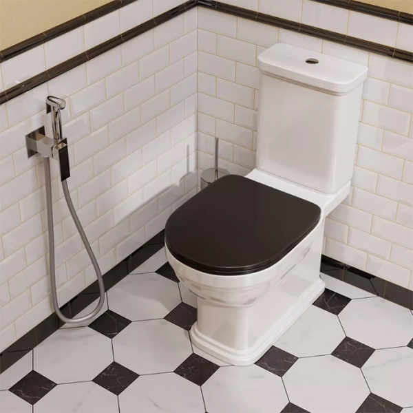 сиденье для напольного унитаза kerama marazzi pompei po.seat.01\blk, цвет: черное глянцевое