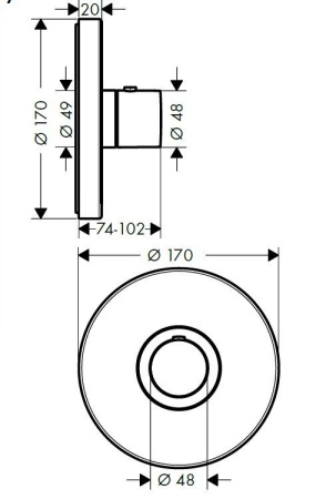 центральный термостат axor showerselect 36721000