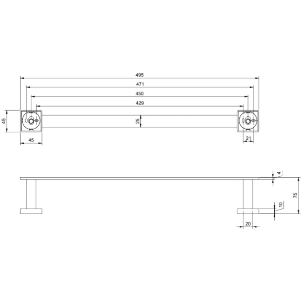 Полотенцедержатель 49,5 см Villeroy & Boch Elements-Striking TVA15200100064