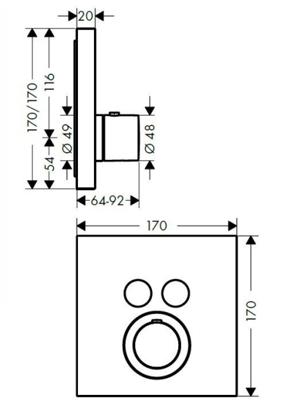 термостат для ванны axor showerselect 36715000