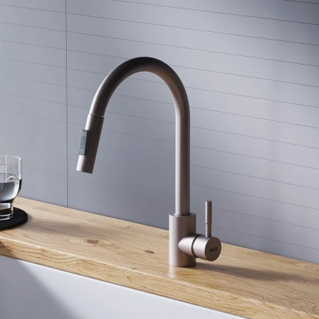 смеситель для кухни dorff logic d3007511 сатин