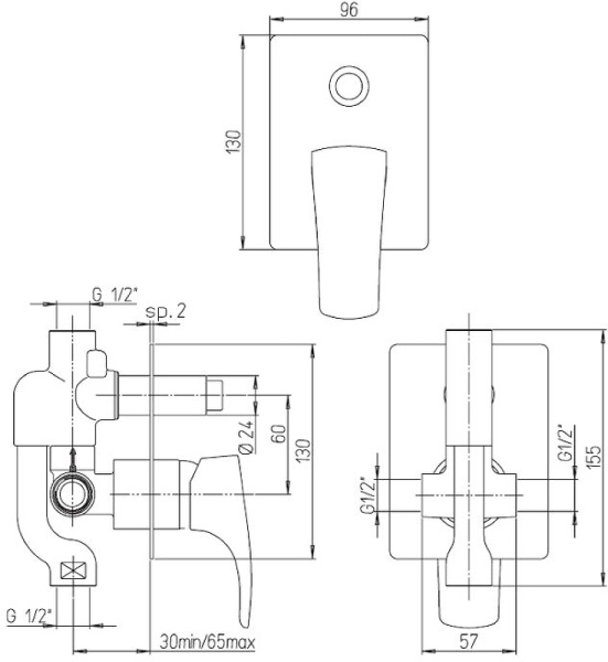 смеситель для душа paini lady 89op691 цвет золото
