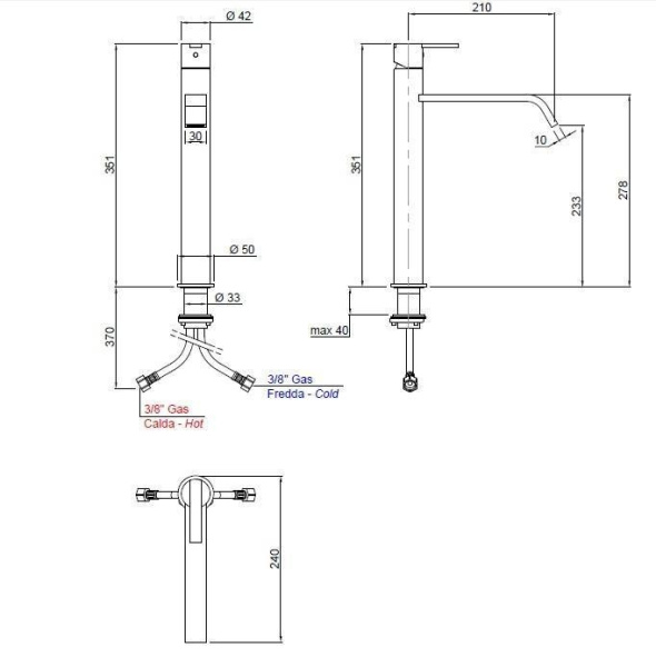 смеситель для раковины antonio lupi bikappa bk904n cromo lucido