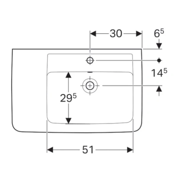 раковина подвесная 75 см geberit renova nr.1 plan 122175000
