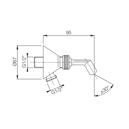 держатель ручного душа с подводом воды fima carlo frattini wellness f2048cr, цвет хром