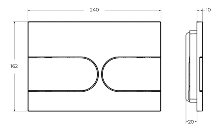 кнопка смыва для инсталляции belbagno bb-11-in для унитаза, пластик, цвет сатин