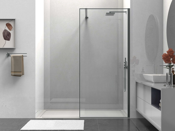 душевая перегородка vincea walk-in 90 vsw-1hs900clgm профиль вороненая сталь прозрачное