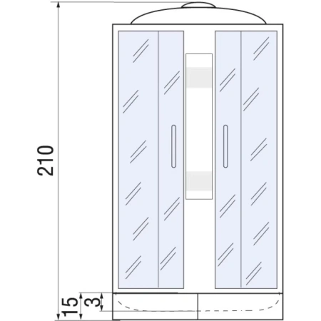 душевая кабина river nara light 80x80x15 мт 10000001686 профиль матовый хром, задняя стенка белая
