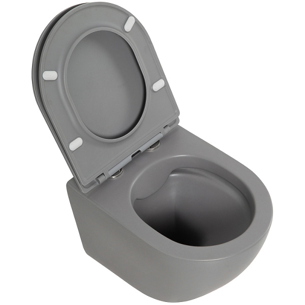 унитаз belbagno colorato bb062chr-gr/bb062sc-gr подвесной серый матовый с сиденьем микролифт