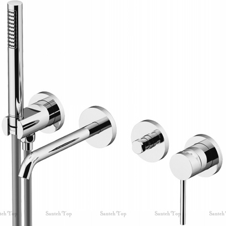 смеситель для ванны gattoni circle two 9105/91c0 встраиваемый, хром глянцевый