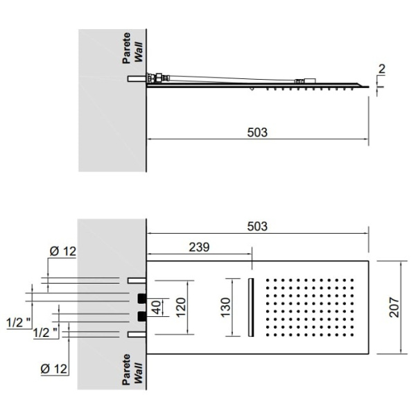верхний душ antonio lupi bilastra bilastralu нержавейка