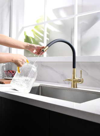 смеситель для кухни lemark comfort lm3075b бронза черный
