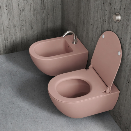 унитаз gsi pura 881524 подвесной, без сиденья, blush opaco | розовый матовый