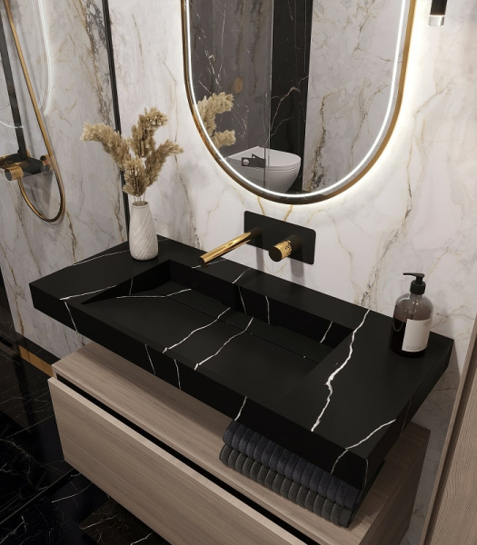 раковина boheme armadi art flat 100 859-100-nm черный мрамор