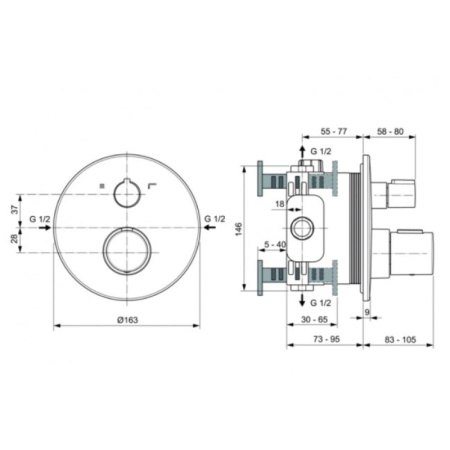 душевой комплект 303 мм ideal standard ceratherm t100 a7573a5