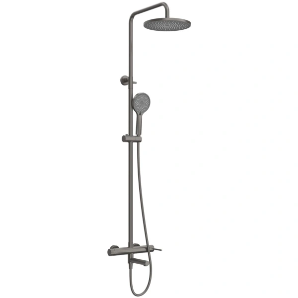 душевая система cezares relax relax-cvd-gm 230 мм, со смесителем, оружейная сталь