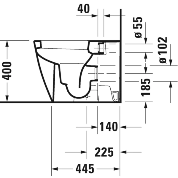 унитаз приставной duravit happy d.2 2159090000