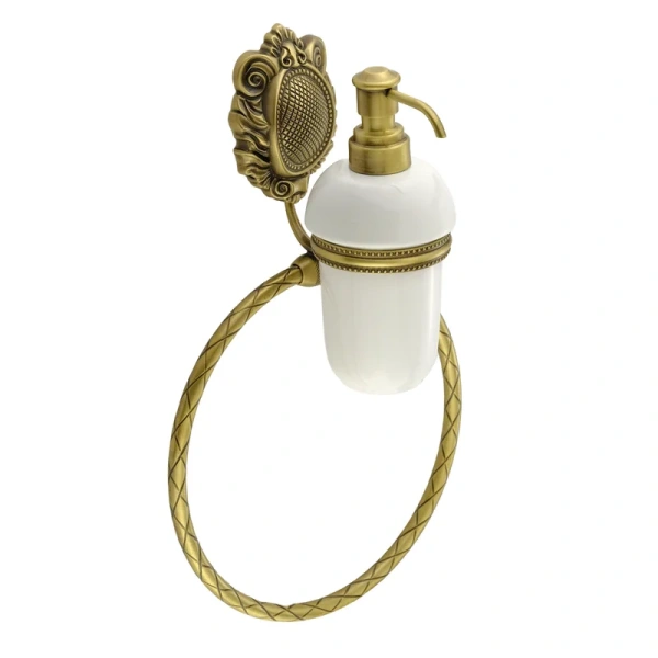 Дозатор для мыла с кольцом для полотенец Migliore Cleopatra 16627 бронза