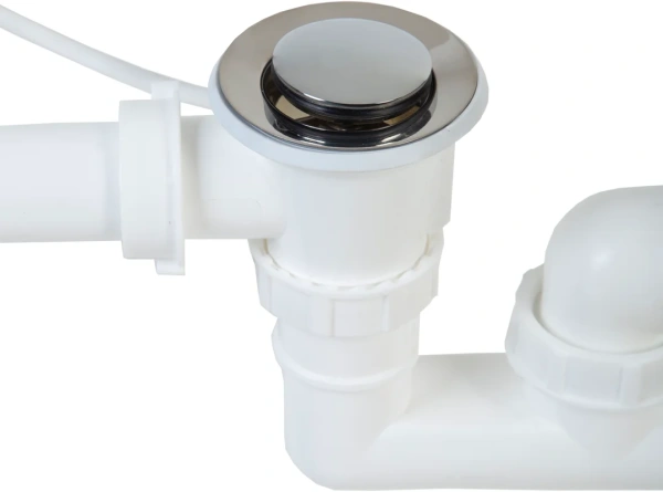 слив-перелив для ванны ewrika 0100101011 40 мм, полуавтомат, хром, с сифоном