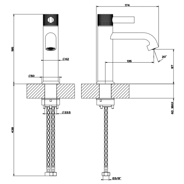 gessi gessi inciso смеситель для раковины, на 1 отв., цвет: золото