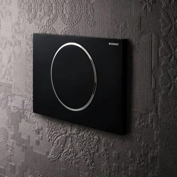 кнопка для инсталляции geberit sigma 10 115.758.14.5 черный матовый / хром глянцевый