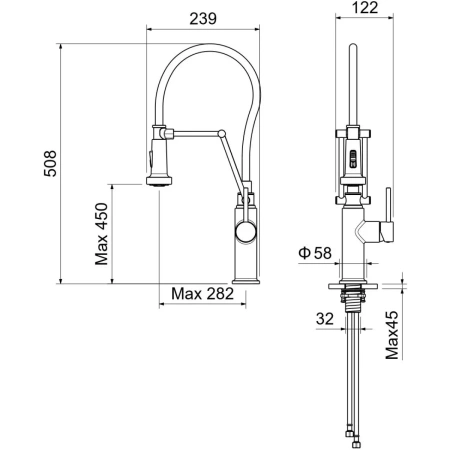 смеситель для кухни aquatek европа aq1388cr хром