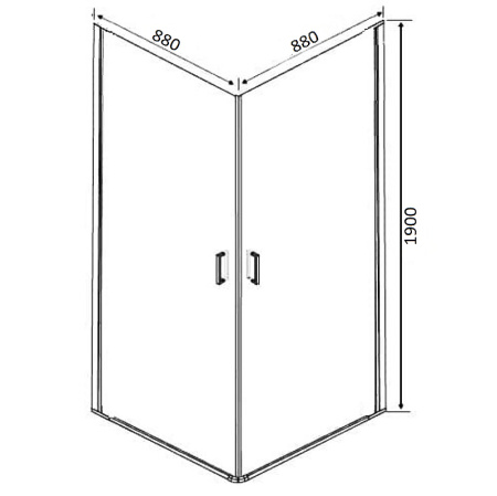 душевой уголок orange e04-090tcr 90×90 профиль хром, стекло прозрачное