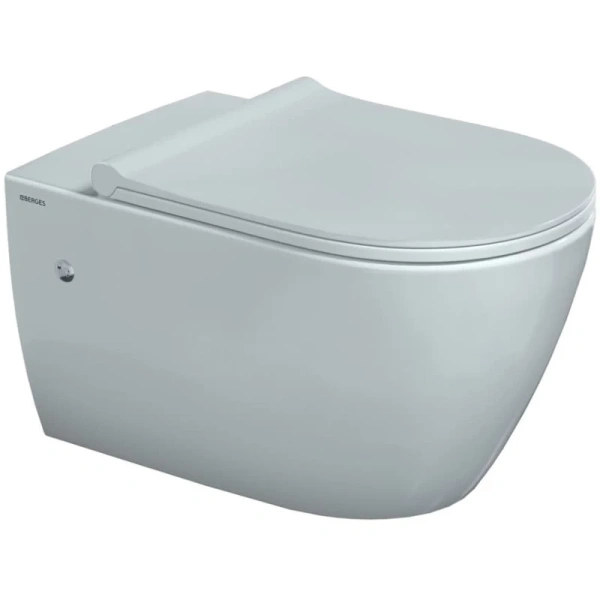 комплект унитаза с инсталляцией berges novum rimless 043214 с сиденьем микролифт и белой хром глянец клавишей смыва