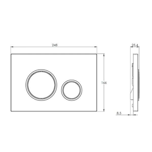 кнопка смыва для инсталляции azario az-8200-0045 для унитаза, пластик, цвет глянцевый белый, хром