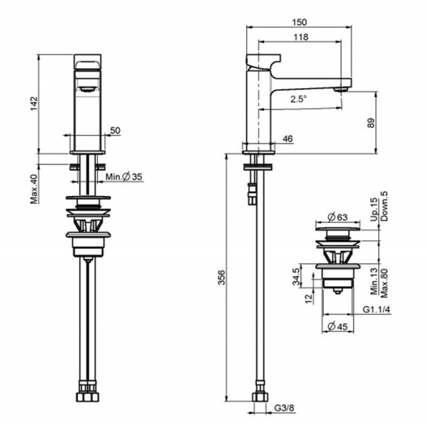 смеситель для раковины fima carlo frattini next f3931ncr