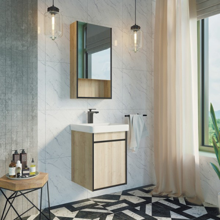 тумба с раковиной comforty вена 45 00-00006653 подвесная дуб дымчатый