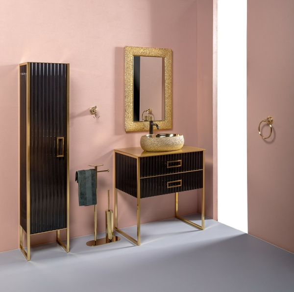 тумба под раковину boheme armadi art monaco 80 867-080-bg черный глянец золото