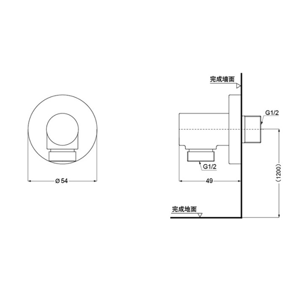  подключение для шланга toto showers tbw01014r, 54x49x54мм, цвет: хром