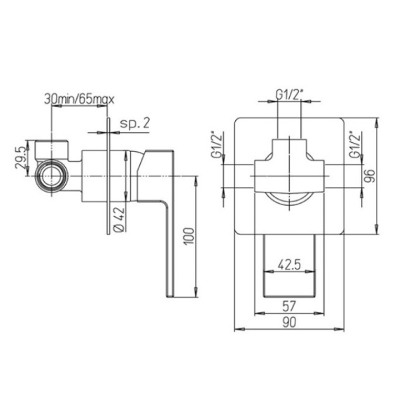 смеситель для душа paini dax 84cr690 цвет хром