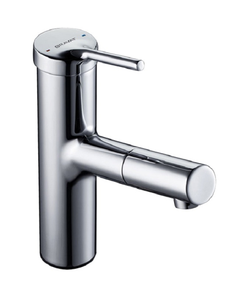 смеситель для раковины bravat affability f1172217cp-1 с вытяжным изливом цвет хром
