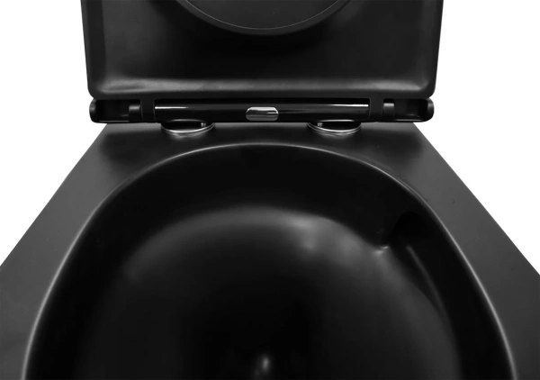 унитаз azario grado az-0046-uq1-mb подвесной, безободковый, с сиденьем микролифт, слив "торнадо", 49х36х36 см, черный матовый