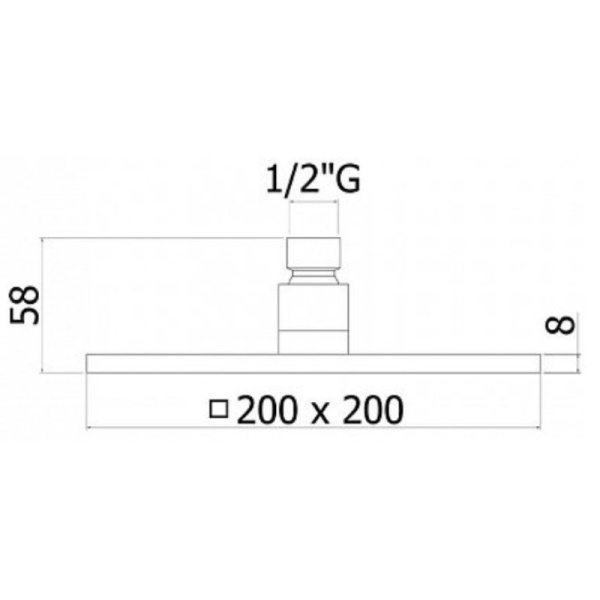 верхний душ paffoni syncro zsof075bo квадратный, 20x20 см, белый матовый