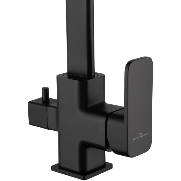 смеситель для кухни с подключением фильтра wonzon & woghand, черный матовый (ww-88458004-mb)