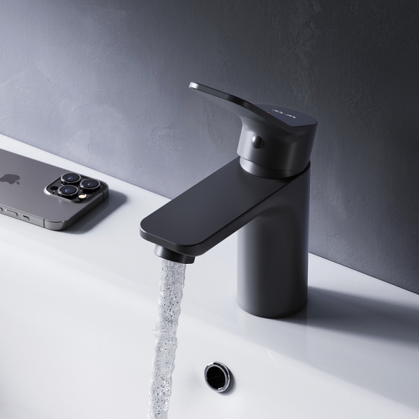смеситель am.pm x-joy f85a02122 для раковины, черный матовый