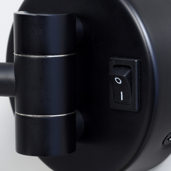 Косметическое зеркало WasserKRAFT K-1004BLACK с подсветкой с увеличением, черный матовый