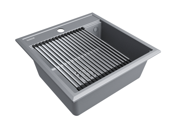 мойка stepia 50, it-granit + ролл-мат step брашированная нерж. сталь, pm115051-grm+r375-bs