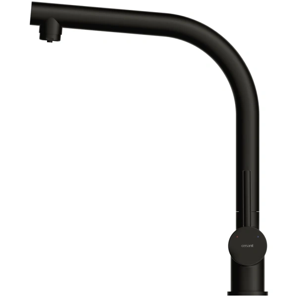 смеситель для кухни cersanit crea a68223 с подключением к фильтру, черный матовый