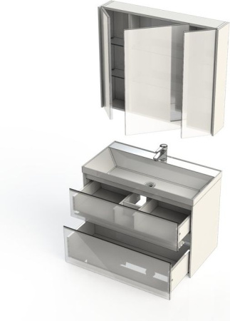 мебель для ванной aquanet гласс 90 белый