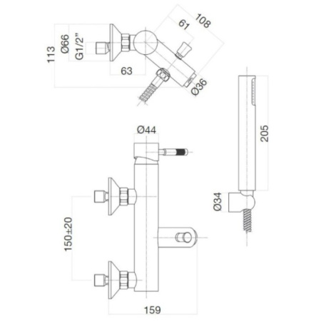 смеситель для ванны webert rimini ri850101015