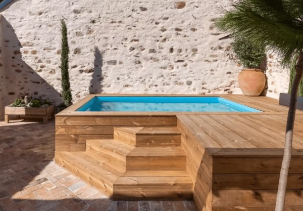 pool'n box junior wooden pool 3.7x2.4, bf, ht:70 бассейн плавательный с деревенной отделкой