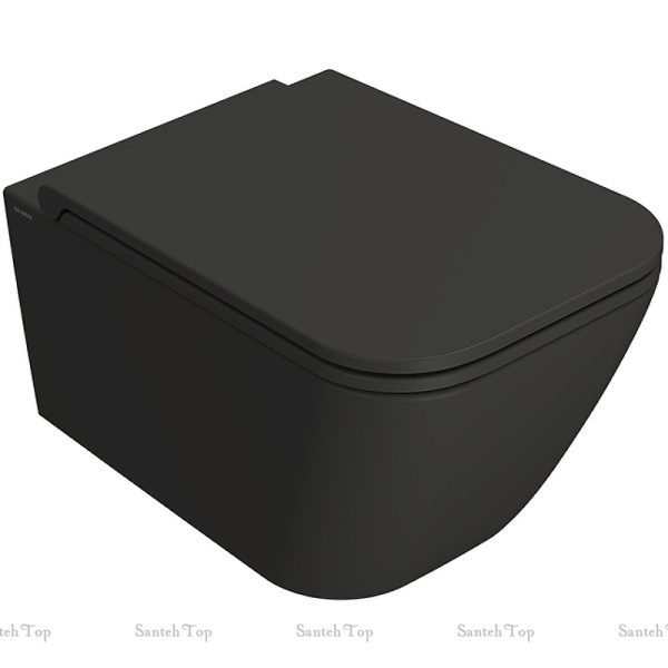 унитаз подвесной globo stone sts05sk безободковый 36х52 см, smoke (серый матовый)