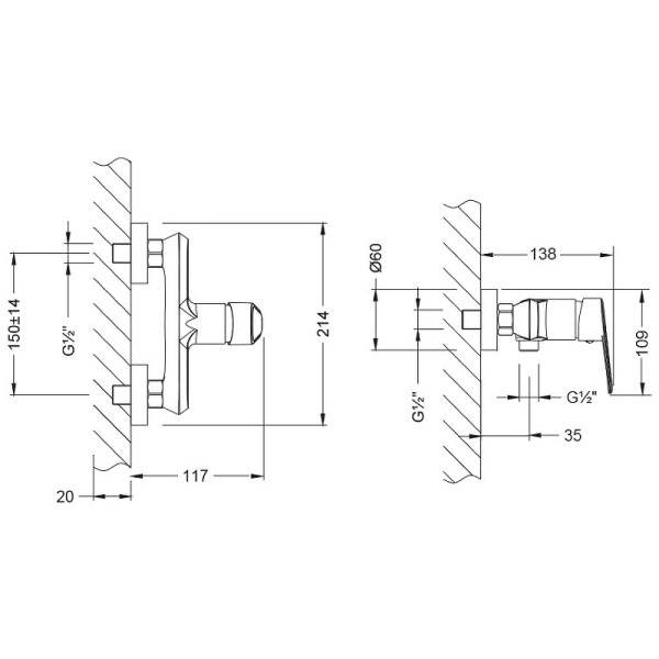 смеситель для душа lemark point lm0303c хром