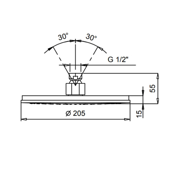 верхний душ 20 см fantini ak/25 86 95 8113 цвет nickel pvd