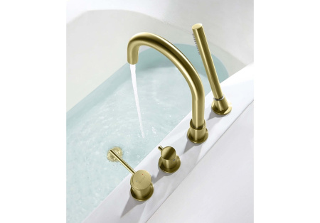 смеситель на борт ванны aquatek европа aq1348bg цвет золото шлифованное